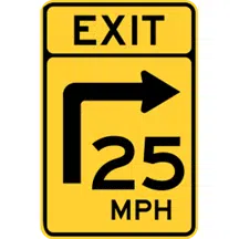 Signage: limited-speed-sign